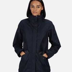 Crane & lion Women's Black Rain Jacket Sz 4 - NEW